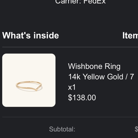 Mejuri Wishbone Ring 14k gold size 7 - Picture 2 of 3